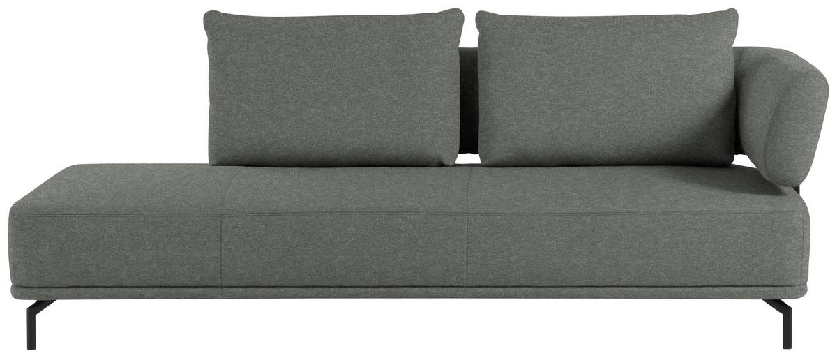 RÉCAMIERE in Flachgewebe Grau, Grün  - Schwarz/Grau, Design, Textil/Metall (227/89/101cm) - Dieter Knoll