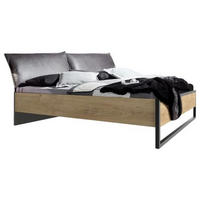 BETT 180/200 cm  in Graphitfarben, Eichefarben  - Eichefarben/Graphitfarben, Basics (180/200cm) - MID.YOU