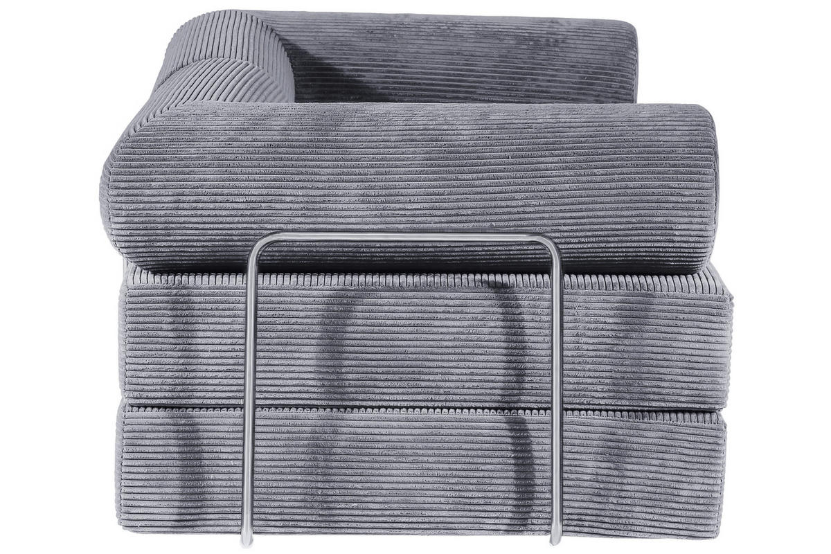 ZOFA S POSTELJNO FUNKCIJO,  siva tekstil  - siva, Design, tekstil (180/70/100cm) - P & B