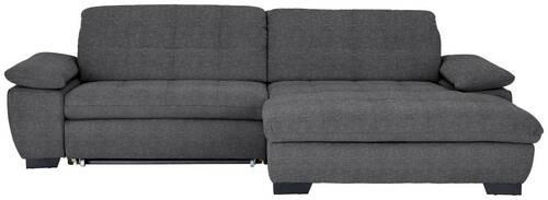 ECKSOFA in Webstoff Dunkelgrau  - Dunkelgrau/Schwarz, Design, Textil/Metall (265/180cm) - Carryhome