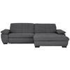 ECKSOFA in Webstoff Dunkelgrau  - Dunkelgrau/Schwarz, Design, Textil/Metall (265/180cm) - Carryhome