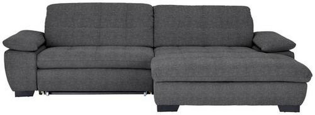 ECKSOFA in Webstoff Dunkelgrau  - Dunkelgrau/Schwarz, Design, Textil/Metall (265/180cm) - Carryhome