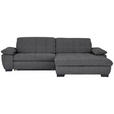 ECKSOFA in Webstoff Dunkelgrau  - Dunkelgrau/Schwarz, Design, Textil/Metall (265/180cm) - Carryhome