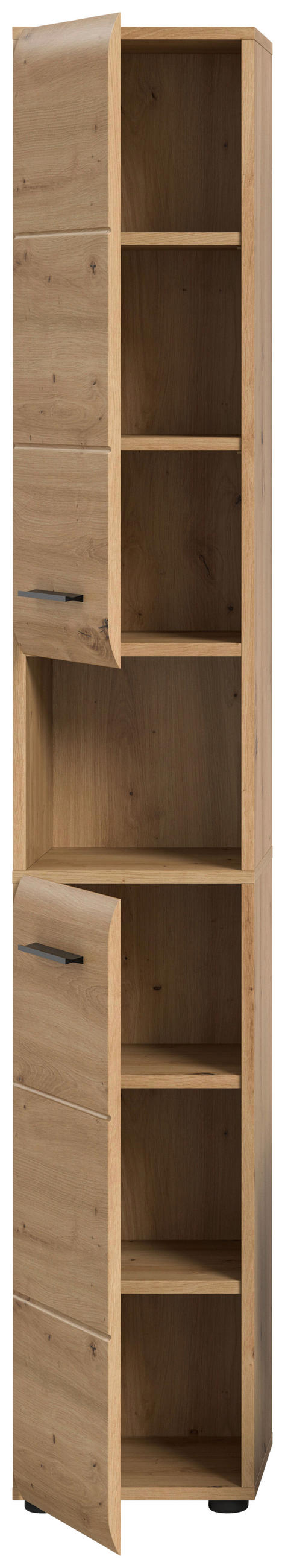 HOCHSCHRANK 30/185/30 cm  - Schwarz/Eiche Artisan, Basics, Holzwerkstoff/Kunststoff (30/185/30cm) - MID.YOU