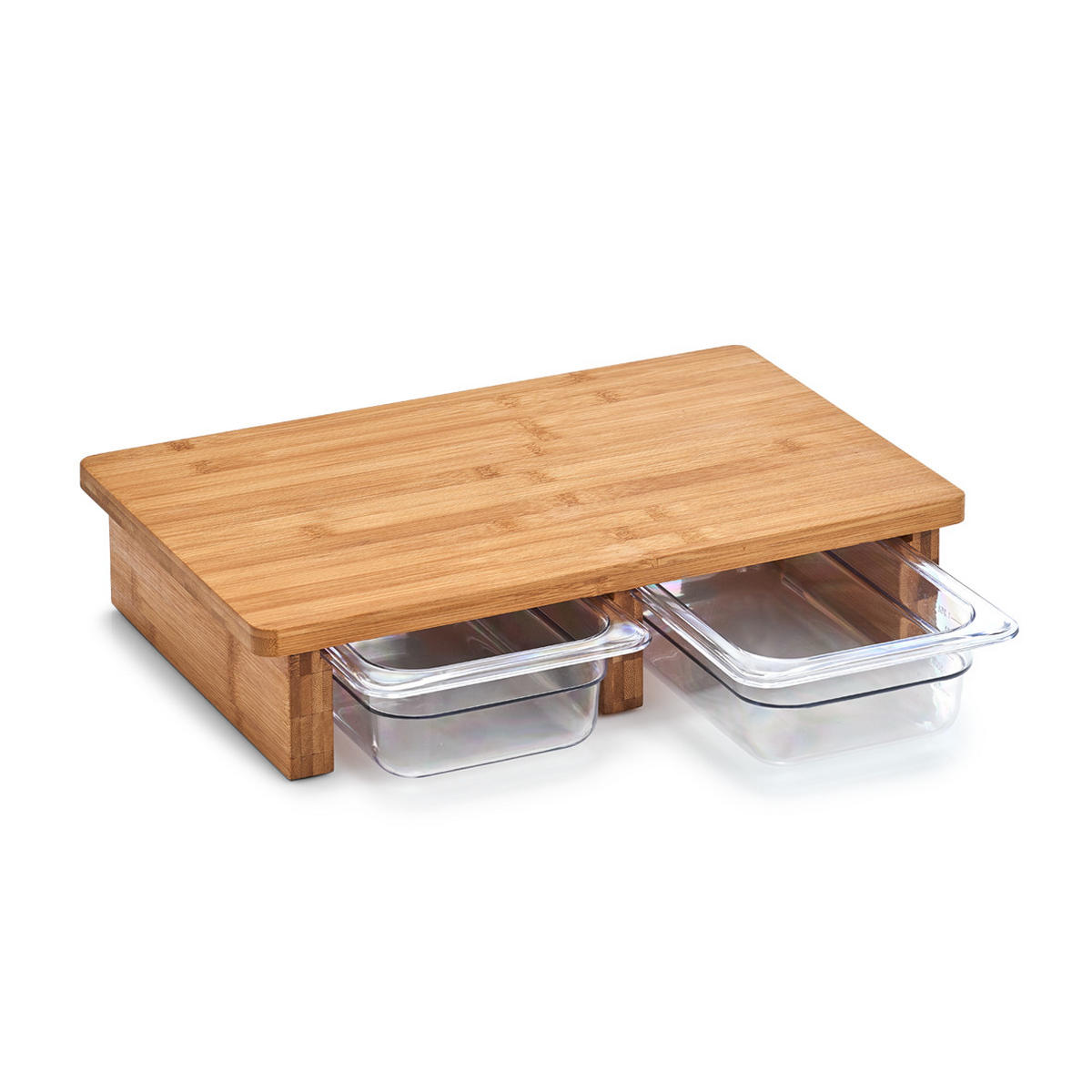 SCHNEIDEBRETT Holz, Kunststoff Bambus  - Naturfarben, Basics, Holz/Kunststoff (41/27/9cm) - Zeller Present