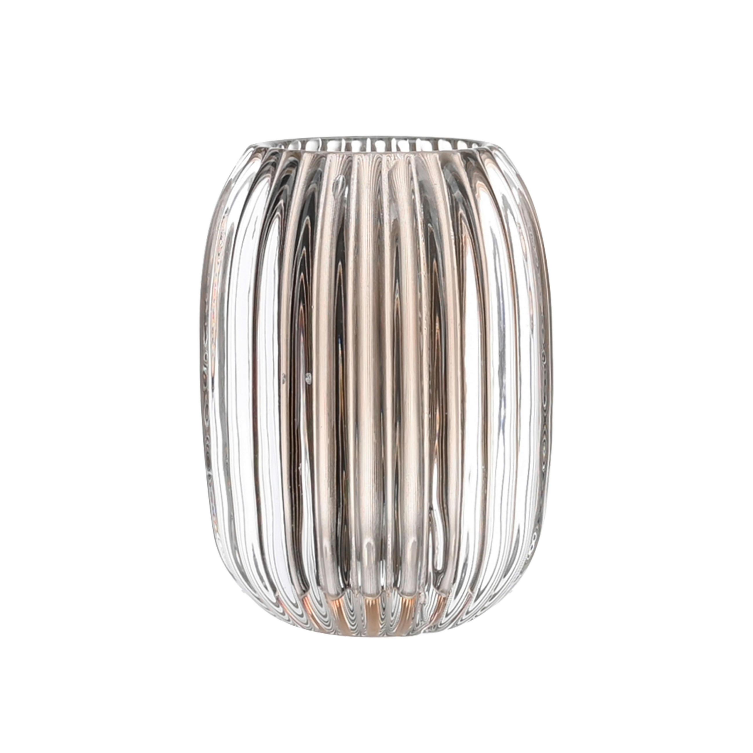 KERZENHALTER - Hellbraun, Trend, Glas (9,4/13cm) - Ambia Home