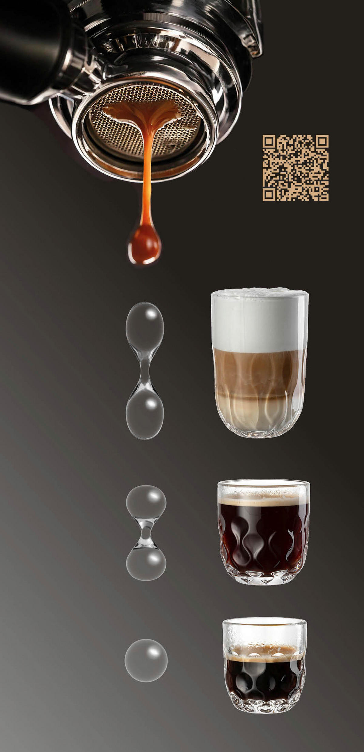 ESPRESSOGLÄSERSET Gocce 6-teilig  - Design, Glas (7,6/20,3/7,6cm) - Leonardo