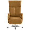RELAXSESSEL in Leder Currygelb  - Currygelb/Edelstahlfarben, Design, Leder/Metall (70/124/85cm) - Cantus