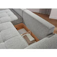 Ecksofa mit Funktion Greige Flachgewebe Zierkissen, Rückenkissen, Bettkasten, Schlaffunktion, Rücken echt, Liegefläche im Originalstoff  - Greige/Schwarz, KONVENTIONELL, Kunststoff/Textil (190/277cm) - Carryhome