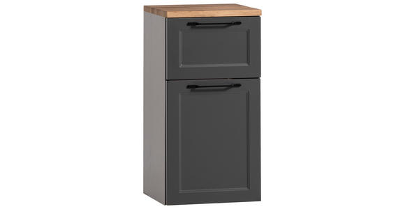 UNTERSCHRANK 40/84/35 cm - Eiche Wotan/Schwarz, KONVENTIONELL, Holzwerkstoff/Kunststoff (40/84/35cm) - Xora