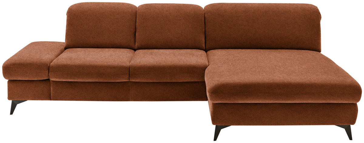 ECKSOFA Chenille Rostfarben  - Rostfarben/Schwarz, Design, Textil/Metall (288/198cm) - Beldomo Style