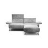 2,5-SITZER in Samt Hellgrau  - Hellgrau/Schwarz, Design, Textil/Metall (204-234/85/86-94cm) - SENSOO