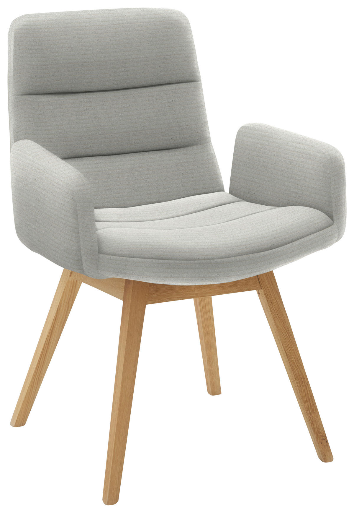 ARMLEHNSTUHL - Hellgrau/Naturfarben, Design, Holz/Textil (61/88/66cm) - Dieter Knoll