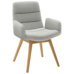 ARMLEHNSTUHL  in Cord  - Hellgrau/Naturfarben, Design, Holz/Textil (61/88/66cm) - Dieter Knoll