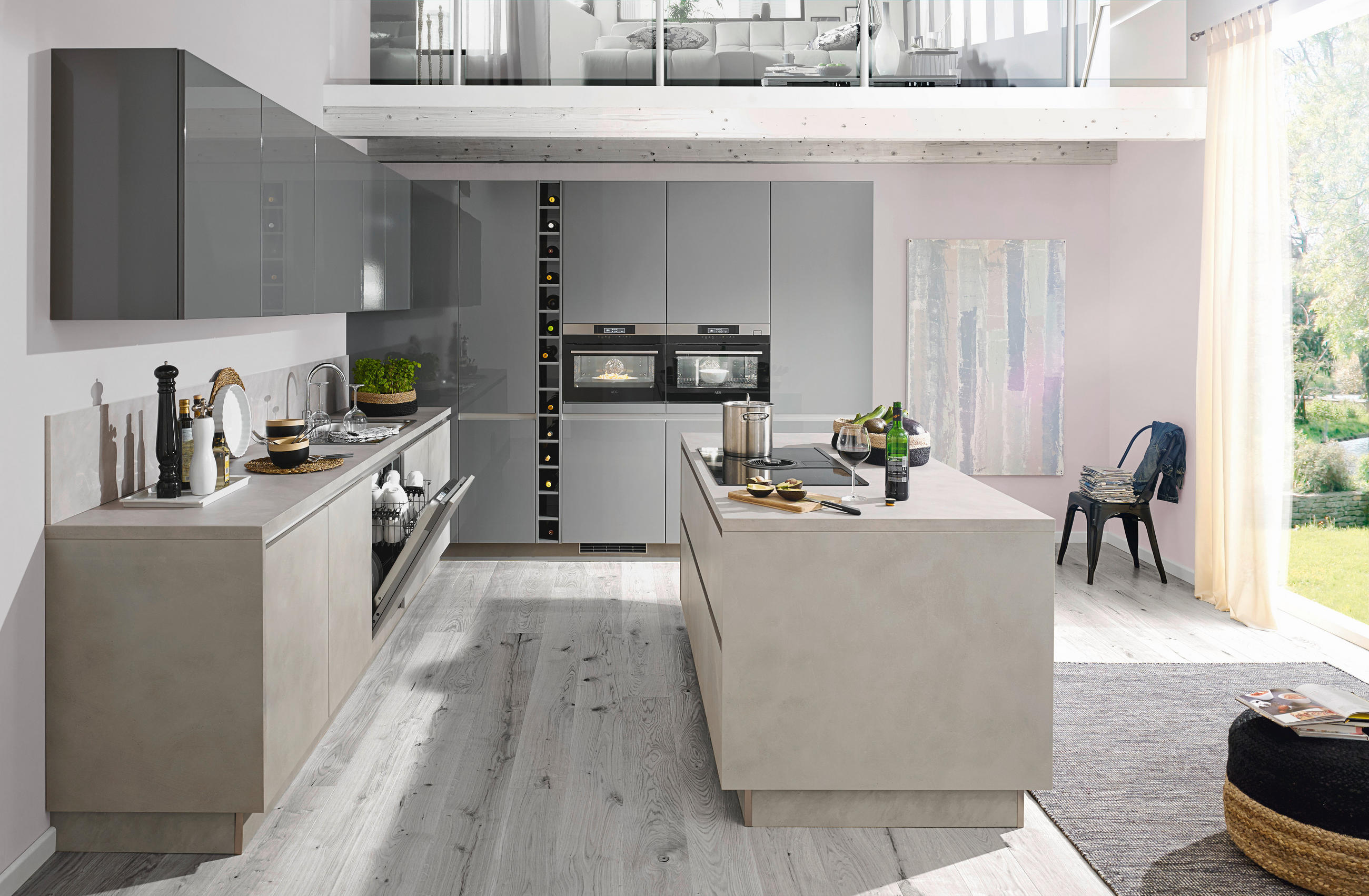 EINBAUKÜCHE NOVA LACK  - Grau, Basics, Holzwerkstoff - Nolte Küchen
