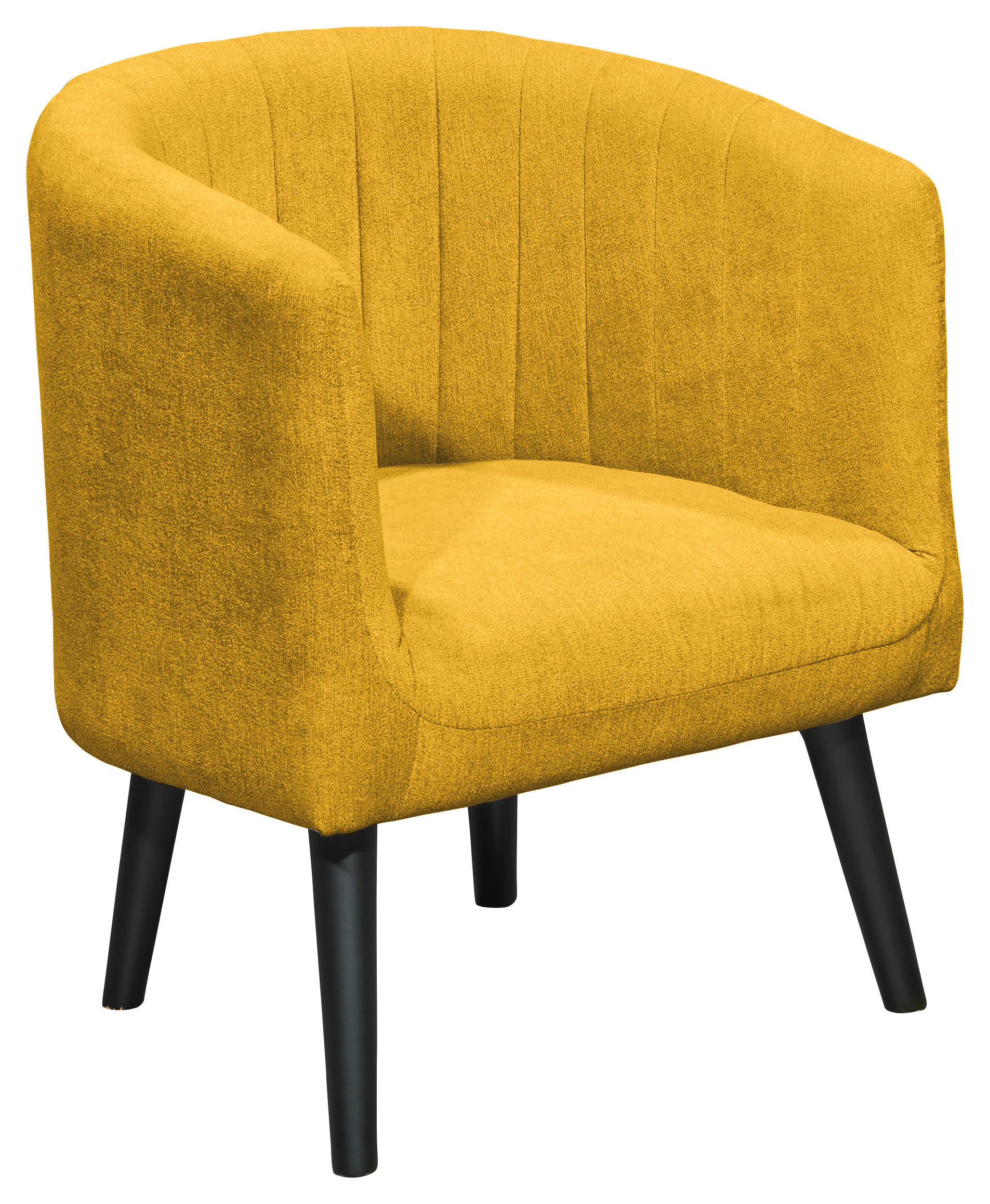COCKTAILSESSEL Mikrovelours Gelb    - Gelb/Schwarz, Basics, Holz/Textil (61/82/58cm) - Livetastic
