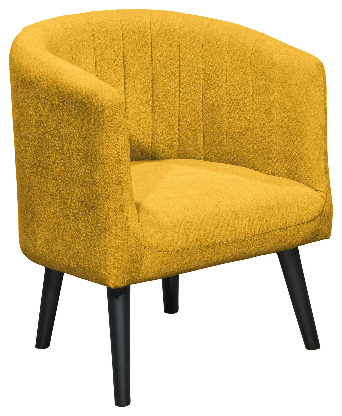 COCKTAILSESSEL Mikrovelours Gelb  - Gelb/Schwarz, Basics, Holz/Textil (61/82/58cm) - Livetastic