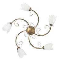 DECKENLEUCHTE  70/17 cm    - Bronzefarben, KONVENTIONELL, Glas/Metall (70/17cm)