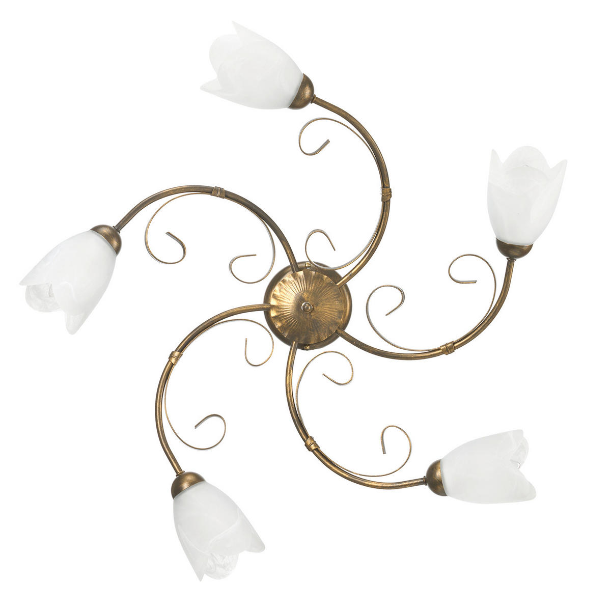 DECKENLEUCHTE  70/17 cm    - Bronzefarben, KONVENTIONELL, Glas/Metall (70/17cm)