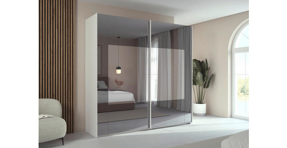 SCHWEBETÜRENSCHRANK 226/223/68 cm 2-türig Weiß  - Weiß, Design, Glas/Holzwerkstoff (226/223/68cm) - Xora