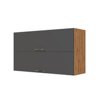 KÜCHENOBERSCHRANK 100/57/34 cm  in Anthrazit, Eiche Wotan  - Chromfarben/Anthrazit, Modern, Holzwerkstoff/Metall (100/57/34cm) - Held
