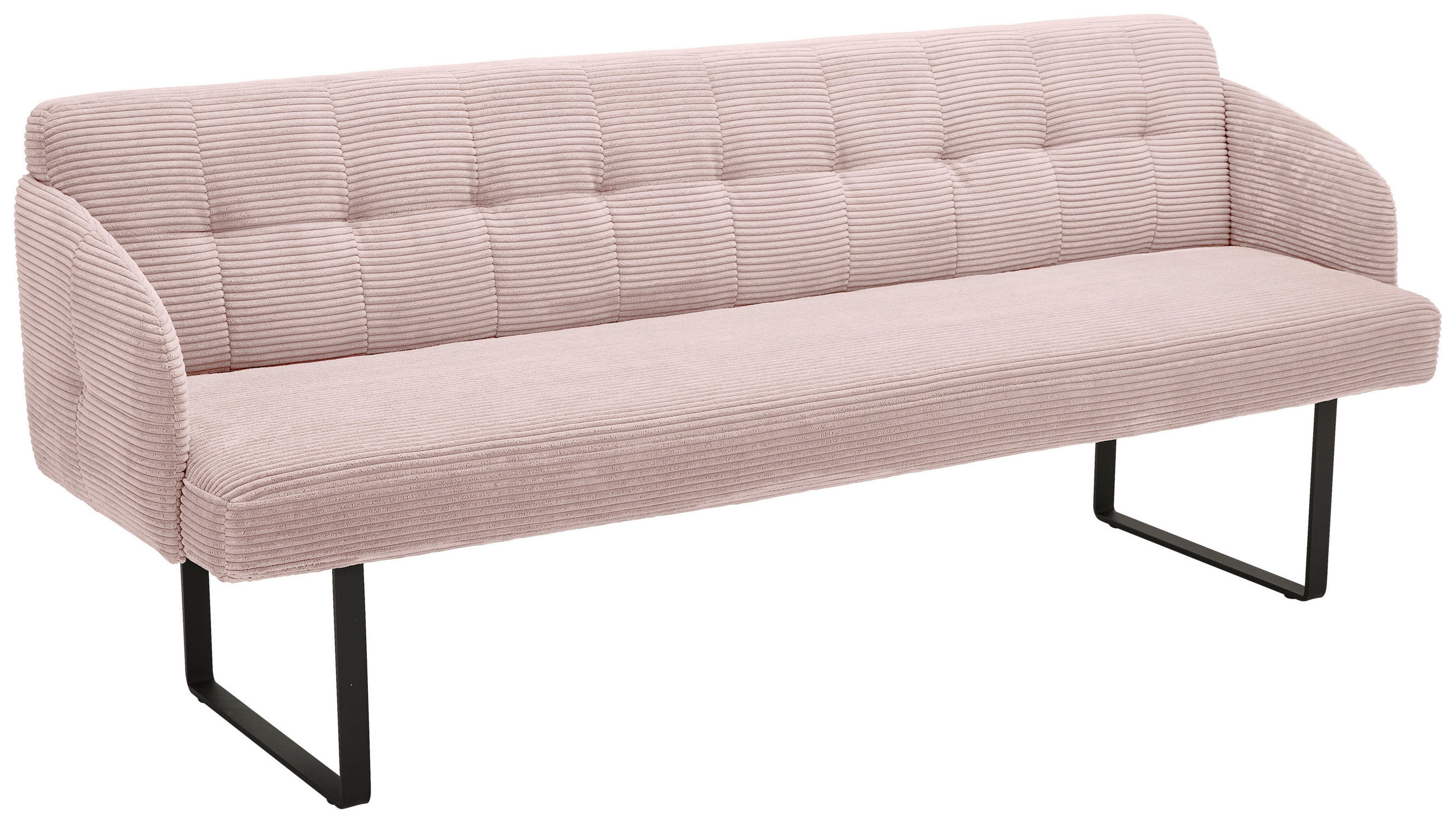 SITZBANK 217/85/69 cm Cord Hellrosa Metall  - Hellrosa/Schwarz, Design, Textil/Metall (217/85/69cm) - Musterring