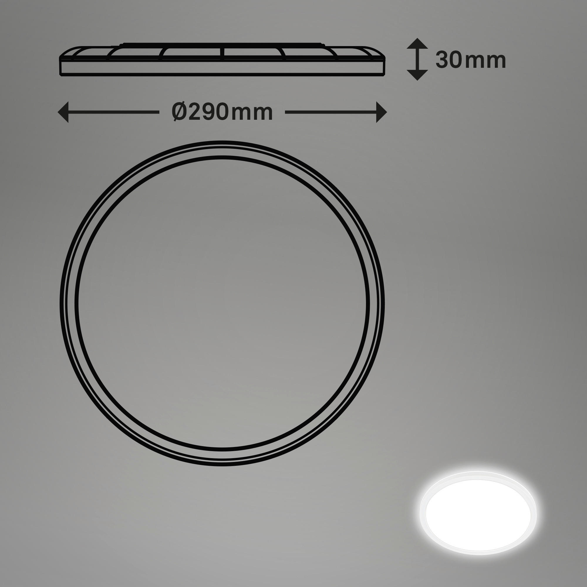 STROPNA KOPAL. LED-SVETILKA  Move      29/3 cm     4000 K - bela, Basics, umetna masa (29/3cm)