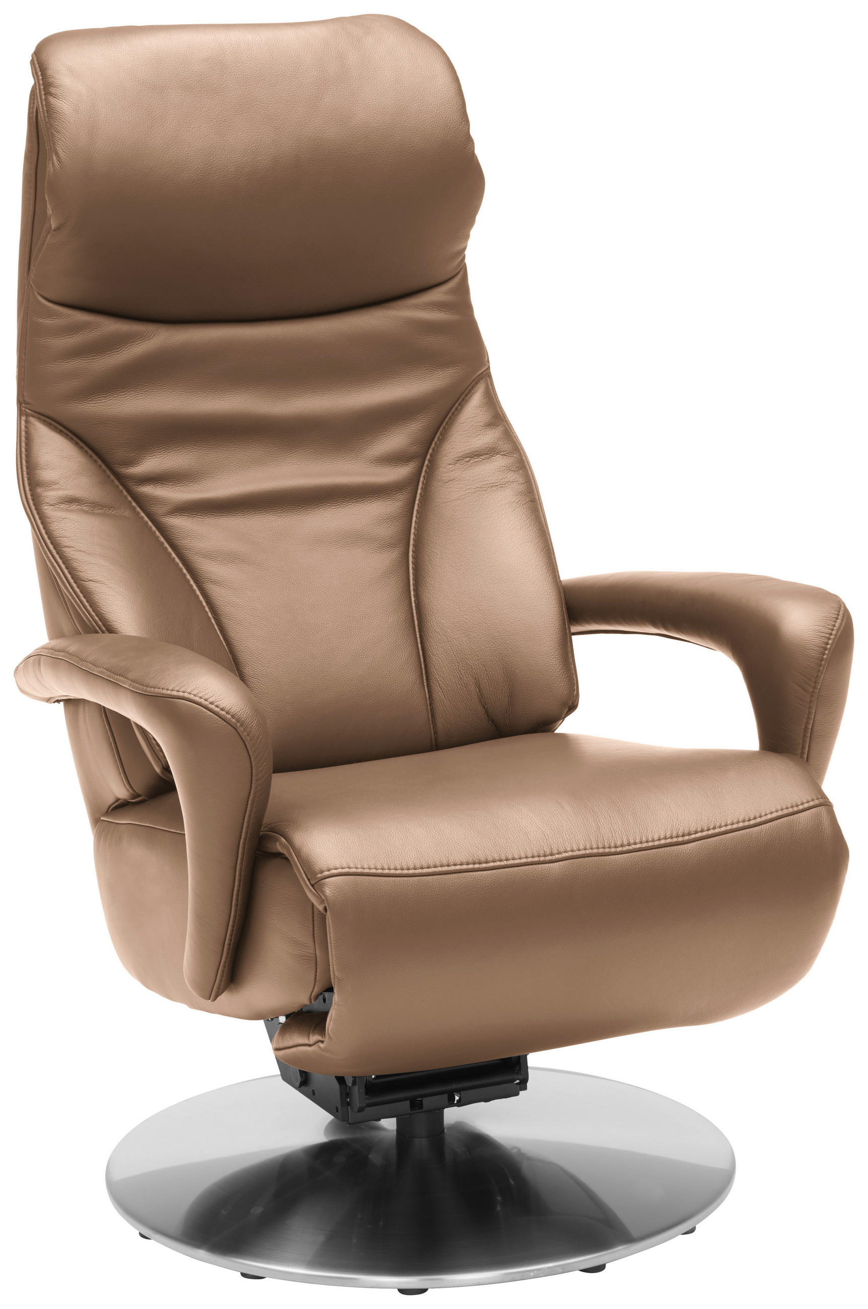 RELAXSESSEL in Leder Hellbraun  - Hellbraun/Edelstahlfarben, Design, Leder/Metall (75/117/88cm) - Dieter Knoll
