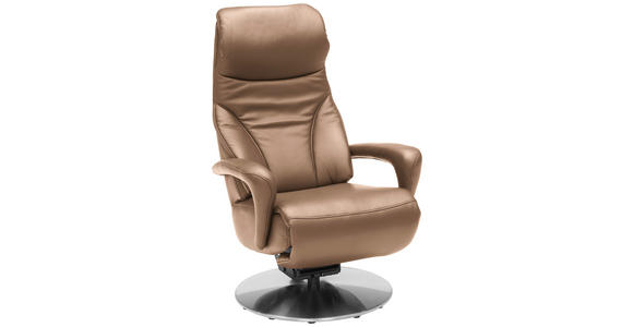 RELAXSESSEL in Leder Braun  - Edelstahlfarben/Braun, Design, Leder/Metall (75/117/88cm) - Dieter Knoll