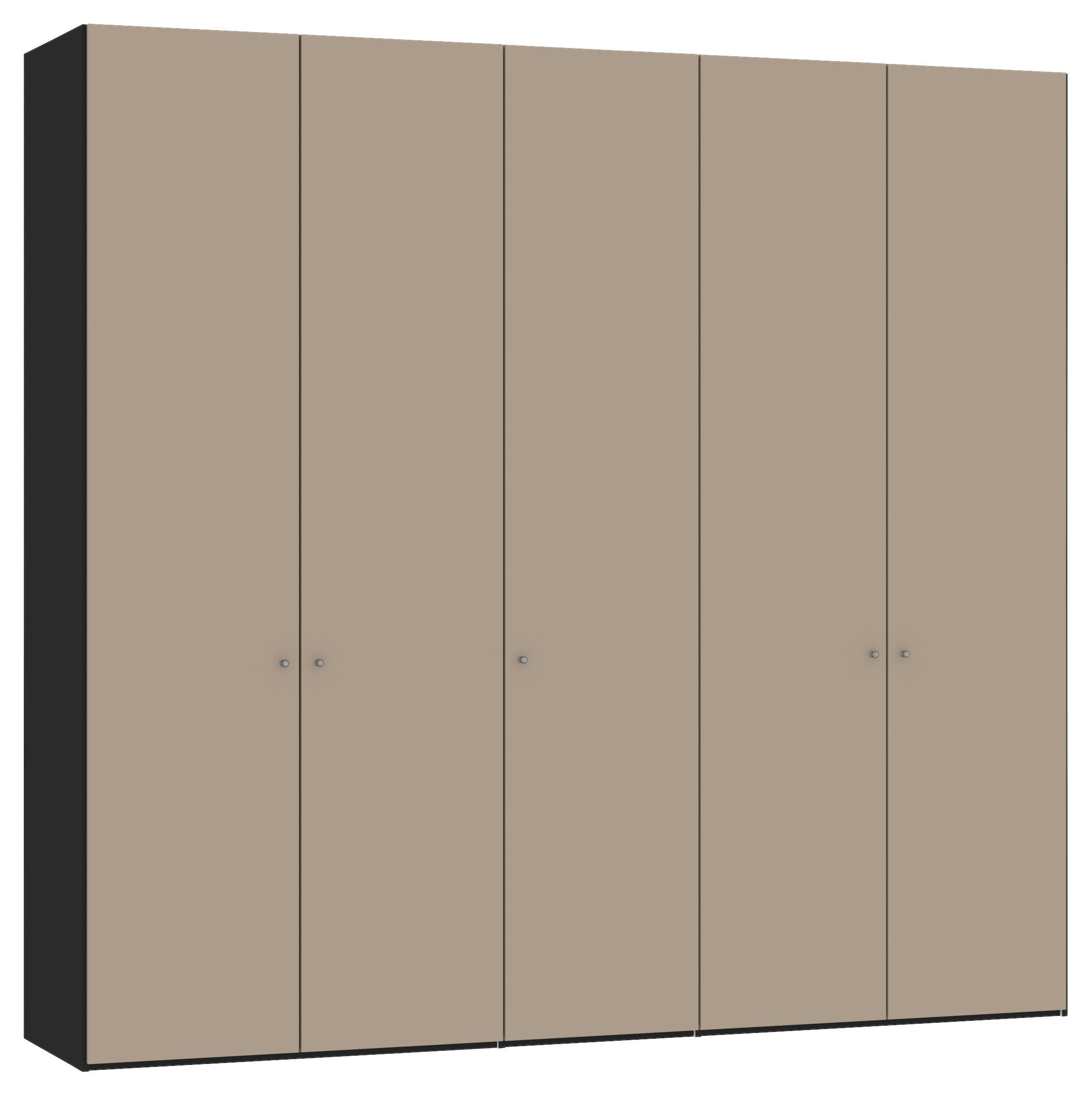 DREHTÜRENSCHRANK in Schwarz, Hellbraun  - Hellbraun/Silberfarben, Design, Glas/Holzwerkstoff (253/236/59cm) - Jutzler