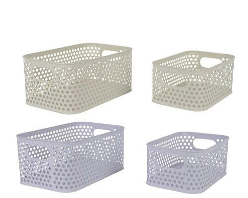KOŠARA   29,5/19,8/13 cm      - siva/ljubičasta, Basics, plastika (29,5/19,8/13cm)