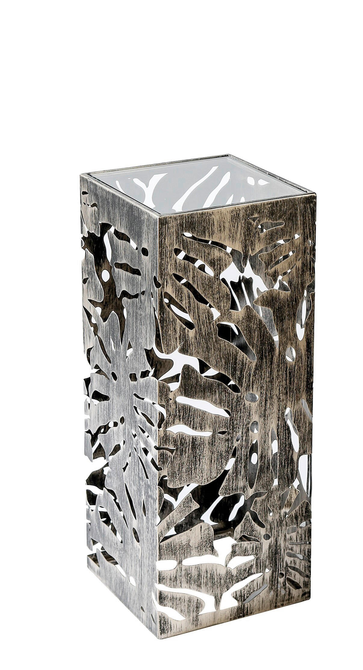 BLUMENSÄULE Metall, Glas  - Bronzefarben, Basics, Glas/Metall (27/70/27cm)