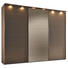 SCHWEBETÜRENSCHRANK 3-türig Bronzefarben, Eichefarben - Chromfarben/Eichefarben, Design, Glas/Holzwerkstoff (298/240/68cm) - Moderano