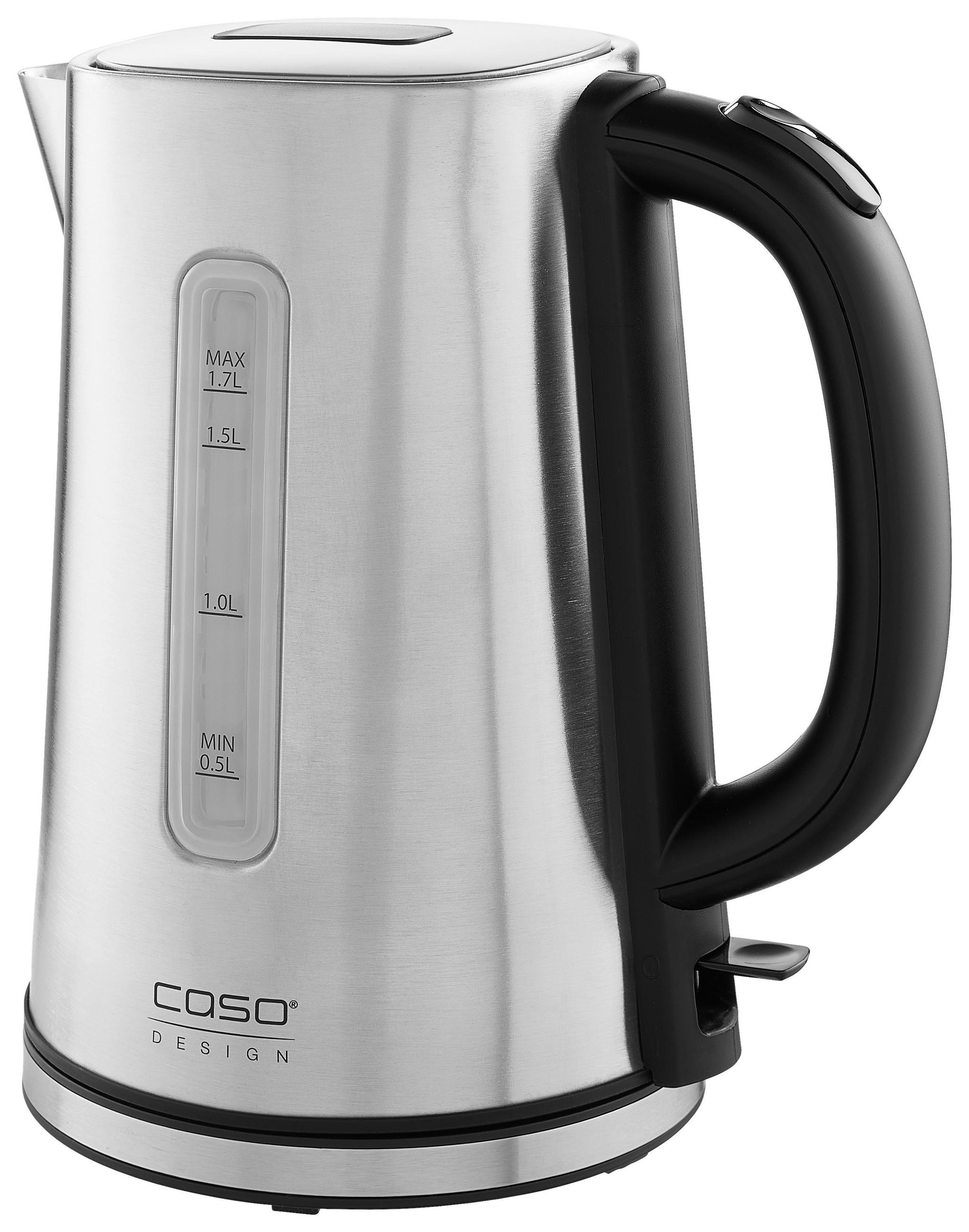 WASSERKOCHER 1,7 l  - Edelstahlfarben/Schwarz, Basics (15,5/24/22cm) - CASO Design