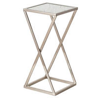 PRÍRUČNÝ STOLÍK, strieborná - strieborná, Basics, kov (27/27/63cm)