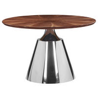 ESSTISCH 120/120/75 cm teilmassiv  Holz, Metall Variantenauswahl rund Walnussfarben  - Edelstahlfarben/Walnussfarben, Design, Holz/Metall (120/120/75cm) - Novel