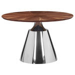 ESSTISCH 120/120/75 cm teilmassiv  Holz, Metall Variantenauswahl rund Walnussfarben  - Edelstahlfarben/Walnussfarben, Design, Holz/Metall (120/120/75cm) - Novel