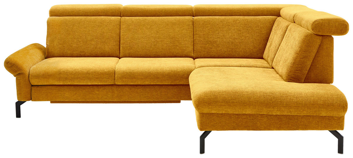 ECKSOFA Beldomo system Currygelb Webstoff  - Currygelb/Schwarz, Design, Textil/Metall (258/203cm) - Beldomo System