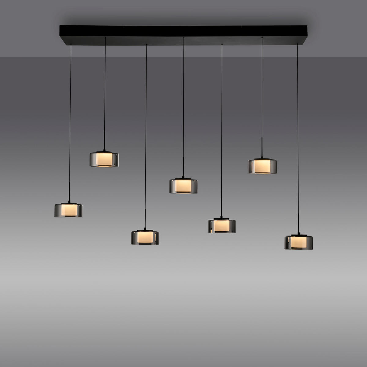 ZÁVĚSNÉ LED SVÍTIDLO, 126/21/180 cm  - černá, Design, kov/plast (126/21/180cm)