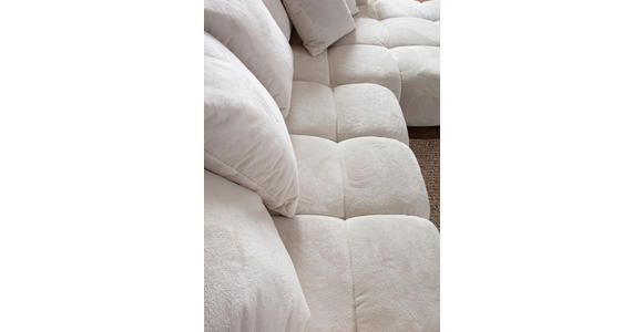 ECKSOFA  in Plüsch Weiß  288/190 cm  - Dunkelbraun/Weiß, KONVENTIONELL, Holz/Textil (288/190cm) - Carryhome