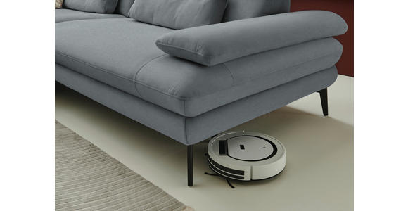 ECKSOFA  in Chenille, Flachgewebe Dunkelgrau  180/284 cm  - Dunkelgrau/Schwarz, Design, Textil/Metall (180/284cm) - Dieter Knoll