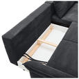 ECKSOFA Schwarz Chenille  - Schwarz, KONVENTIONELL, Textil/Metall (255/164cm) - Carryhome