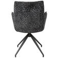 ARMLEHNSTUHL  Stoffauswahl, Sitzfläche 360° drehbar, automatische Rückholfunktion Jacquard  - Schwarz/Grau, Design, Textil/Metall (59/89.5/63cm) - Novel