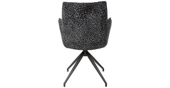 ARMLEHNSTUHL  Stoffauswahl, Sitzfläche 360° drehbar, automatische Rückholfunktion Jacquard  - Schwarz/Grau, Design, Textil/Metall (59/89.5/63cm) - Novel