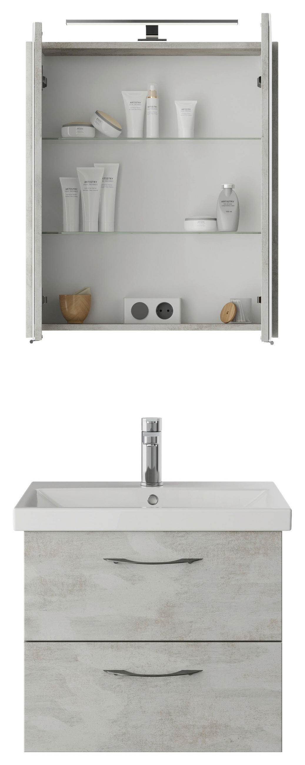 BADEZIMMER  in 60 cm  - Weiß/Grau, KONVENTIONELL, Holzwerkstoff (60cm) - Pelipal
