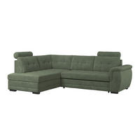 ECKSOFA  Mikrofaser, Struktur Grün  - Schwarz/Grün, Konventionell, Kunststoff/Textil (183/251cm) - MID.YOU