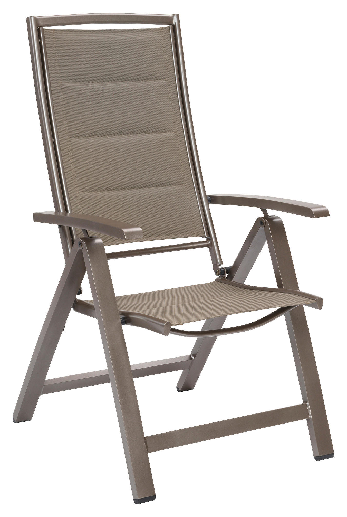 GARTENKLAPPSESSEL Aluminium Braun, Taupe  - Taupe/Braun, MODERN, Textil/Metall (59,5/116/70cm) - Gardenson