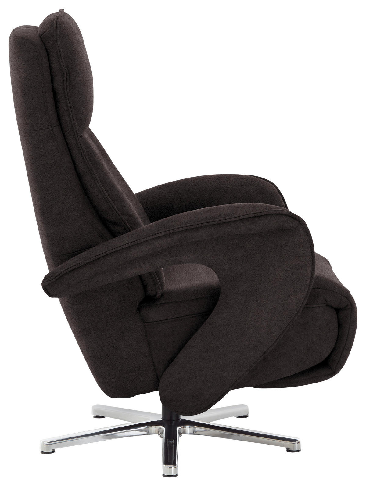 RELAXSESSEL Mikrofaser Kopfteilverstellung    - Chromfarben/Dunkelgrau, Design, Textil/Metall (77/110/87cm) - Valdera