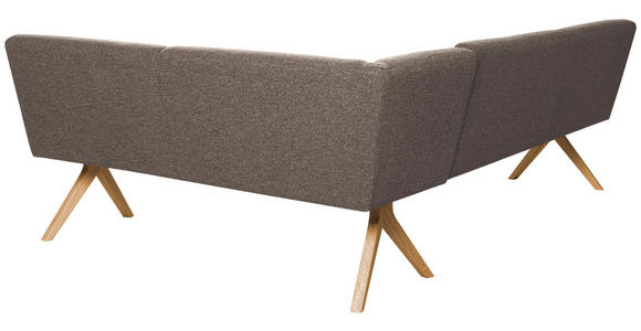 ECKBANK 238/172 cm Webstoff Braun Eiche vollmassiv   - Eichefarben/Braun, KONVENTIONELL, Holz/Textil (238/172cm) - Linea Natura