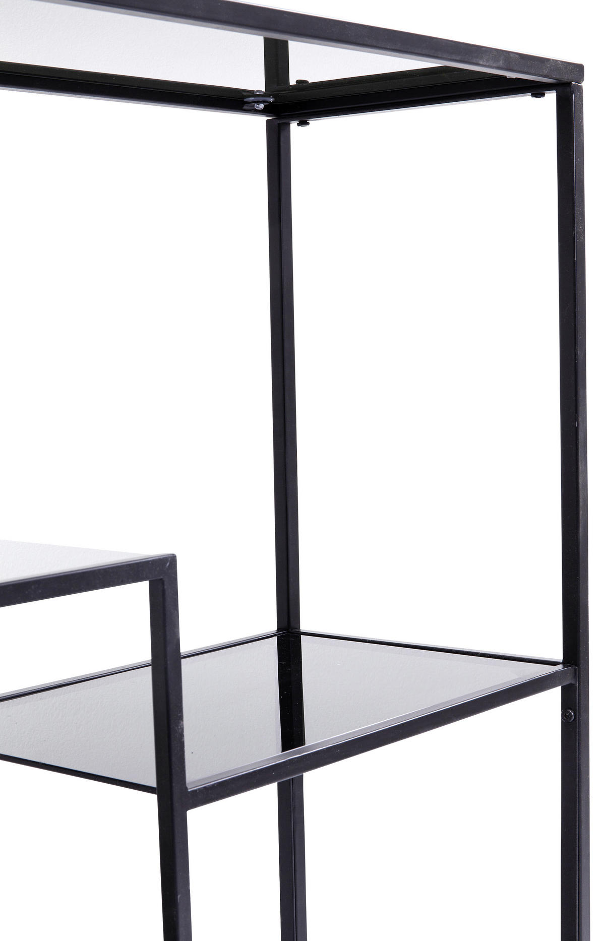 REGAL Anthrazit, Schwarz  - Anthrazit/Schwarz, Design, Glas/Metall (115/100/30cm) - Kare-Design
